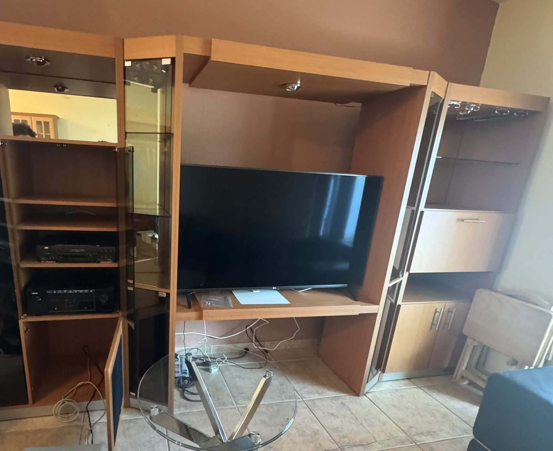 Wooden Entertainment Wall Unit