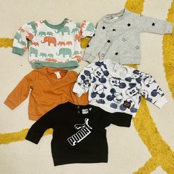 0-3 month boy or girl sweat shirt long sleeve bundle