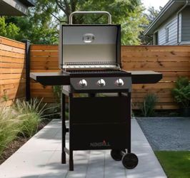 3 Burner Liquid Propane Gas Grill in Black