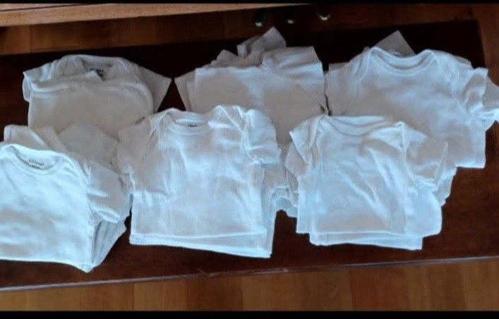 White Baby Onesies 3 For 1.00 Many Brand New