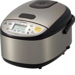 Zojirushi Micom 3-Cup Compact Size, Multiple Settings, Stainless Steel Made, Built-In Retractable Power Cord and Easy to Transport Rice Cooker and War