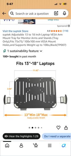 Laptop holder. $10 new.   $22 on amazon