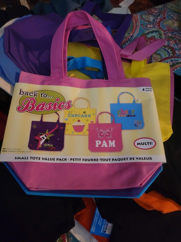 Lot Of New Small Canvas Tote Bags