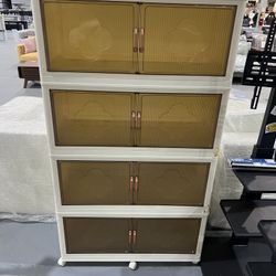 M-(Damages)4-Tier Storage Bins with Lids, 115QT Stackable Storage Bins with Wheels, Closet Organizer and Storage, Plastic Large Storage Containers for