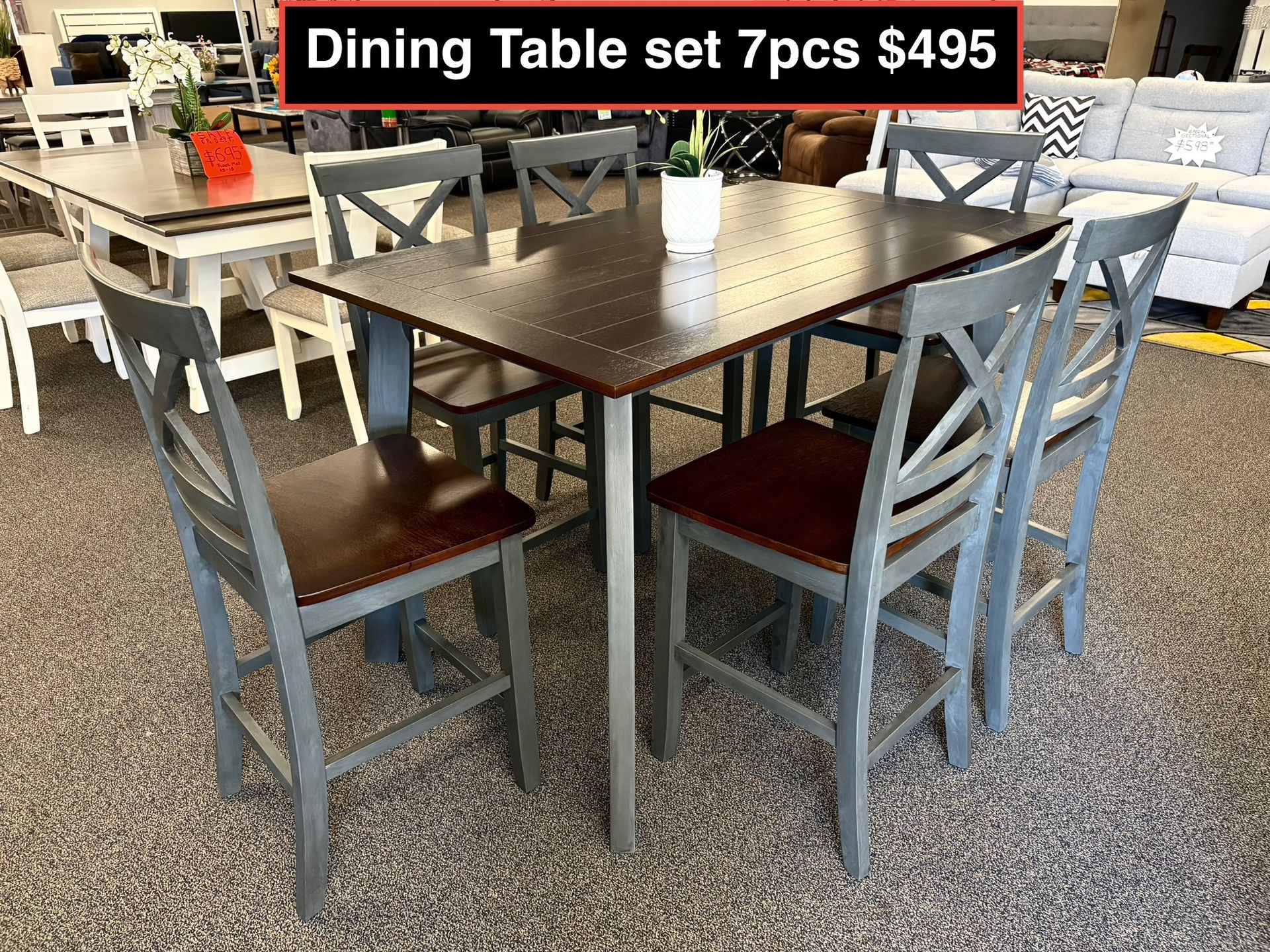 STORE CLOSING !!!  New Solid Dining Table Set 7pc 