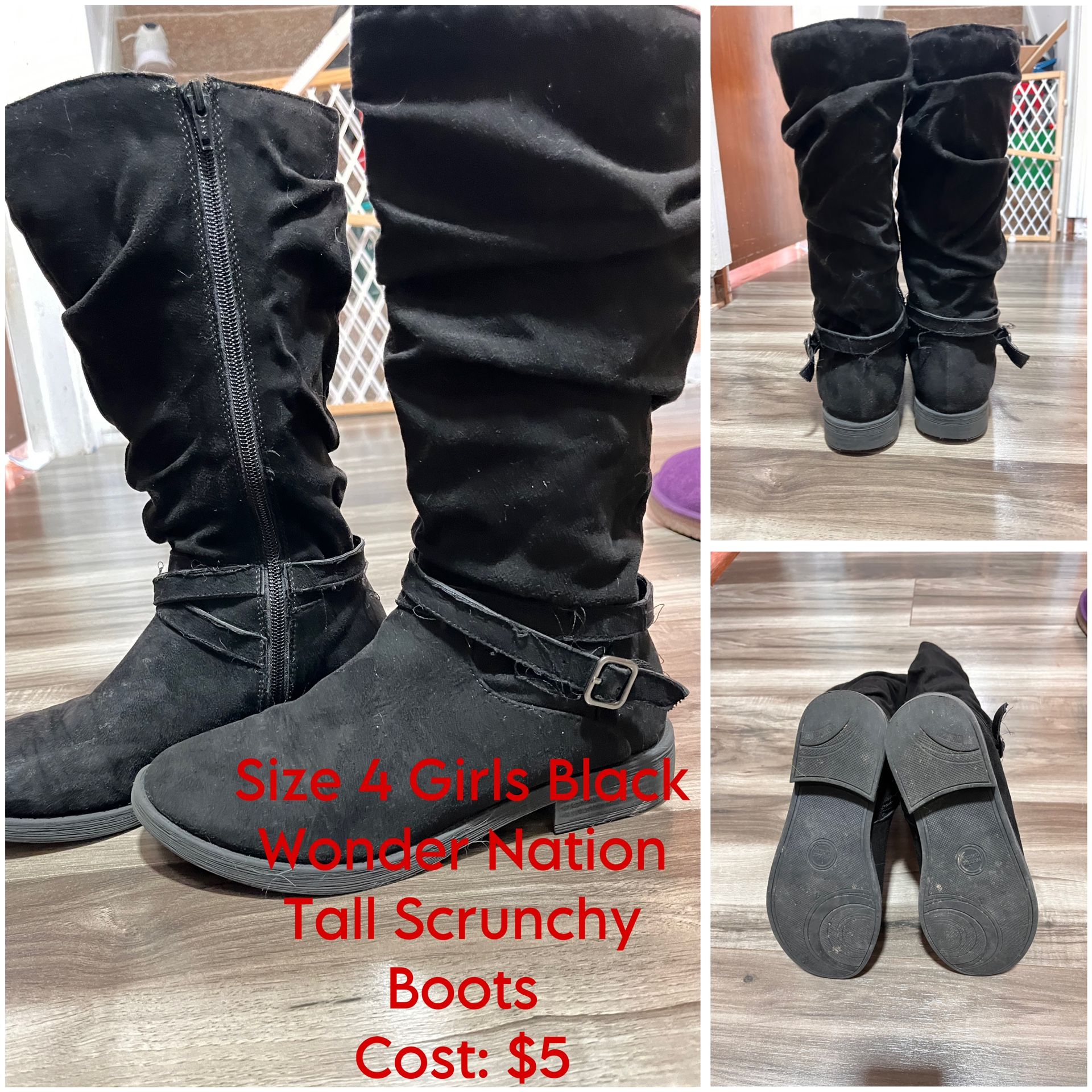 Size 4 Black Wonder Nation Tall Boots