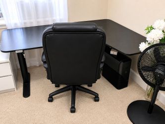 IKEA BEKANT Corner Electric Standing Desk + Chair – Black (160x110 cm)