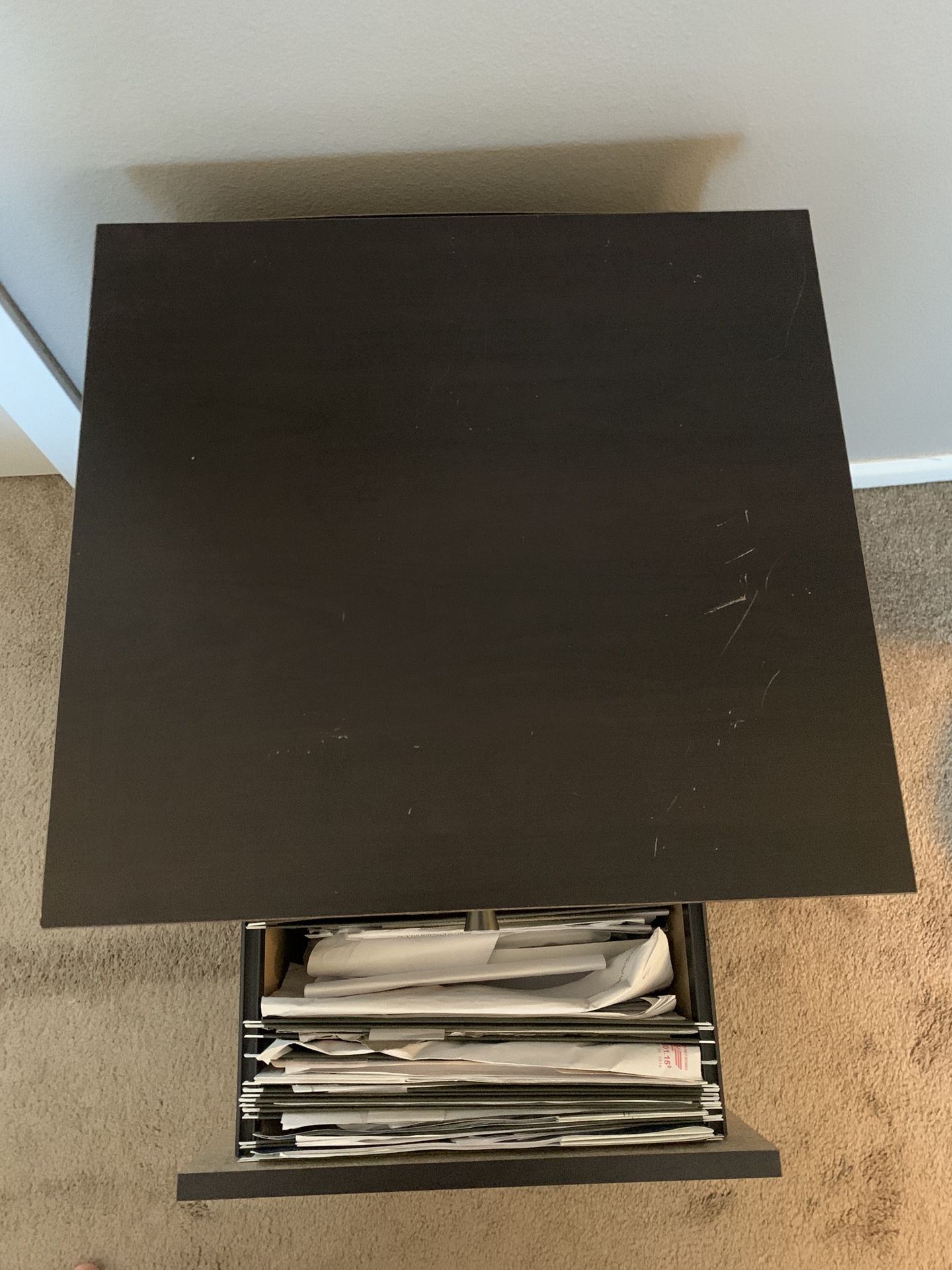 Brown filing night stand with 2 drawers on wheels for Sale in