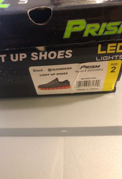 Black light up shoes size 2 girls or boy