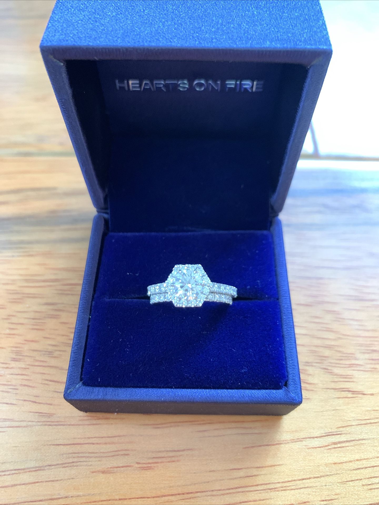 Hearts Of Fire Hexagonal Diamond Engagement And Wedding Band