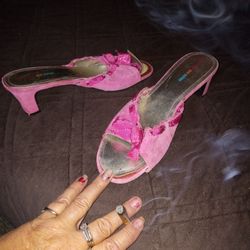 Pinkish Purple Small Heel Sandal
