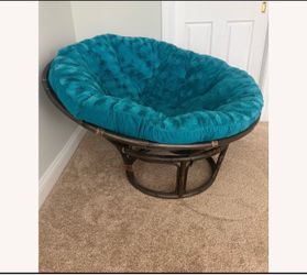 Papasan Chair Pier 1 Solid Wicker Teal Blue