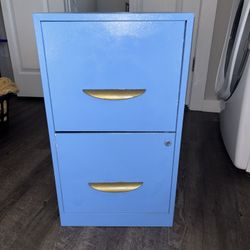 Baby Blue & Gold Filing Drawers 