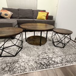 Like-New Coffee Table + 2 End Tables Set – Excellent Condition – $150