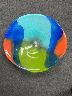 Large 19.5” Multi-Colored Art Glass Bowl - 11+ lbs