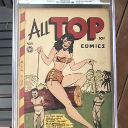 All Top Comics #8 (1947) CGC 7.0 — Jack Kamen Bondage Cover; Phantom Lady