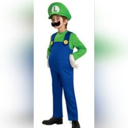 Luigi Super Mario Brothers Boys Costume Sz Xl (8/9)