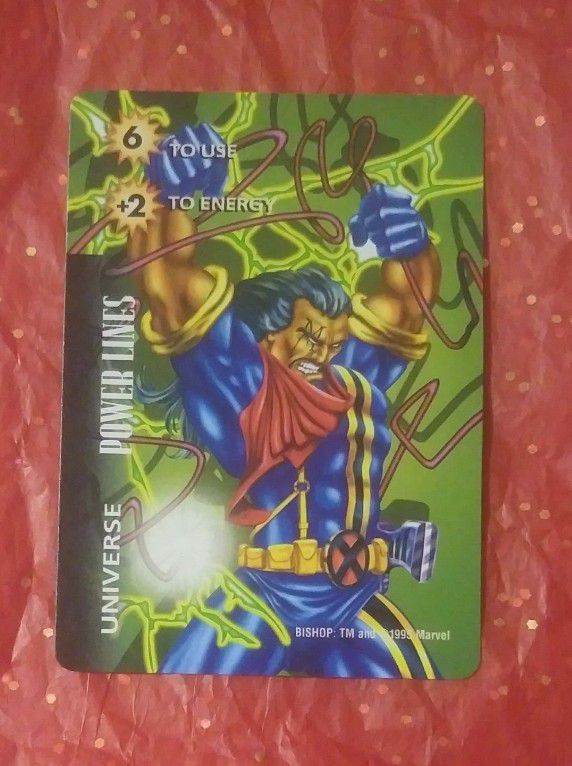 1995 Fleer Marvel Bishop Universe Power Lines OverPower Card Game Vintage Comics Collectible Character 