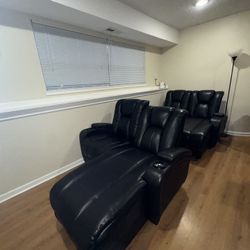 Deluxe Power Reclining Theater Seating – Gently Used – PRICED TO MOVE 🔥