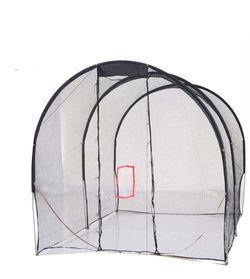 Galileo Sports KB-0003 Extra Baffle Net Batting Cage with Steel Frame, Black, 16' x 10' x 10'
