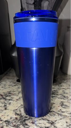 New never used Starbucks 2024 Cobalt Blue Stainless Steel Tumbler Rubber Grip Mug 16 oz