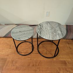 2  Marble Top End Tables