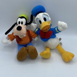 Goofy And Donald Genuine Original Authentic Disney 11” Plush  Doll Toy  Animal