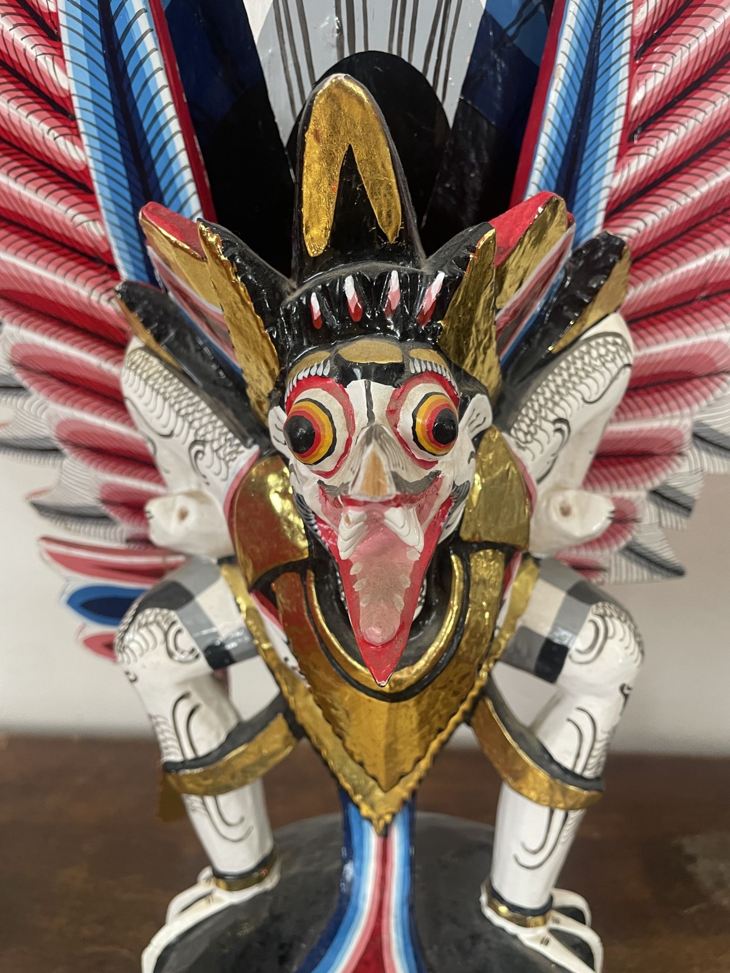 Vintage Wood Garuda Figure Statue Carved