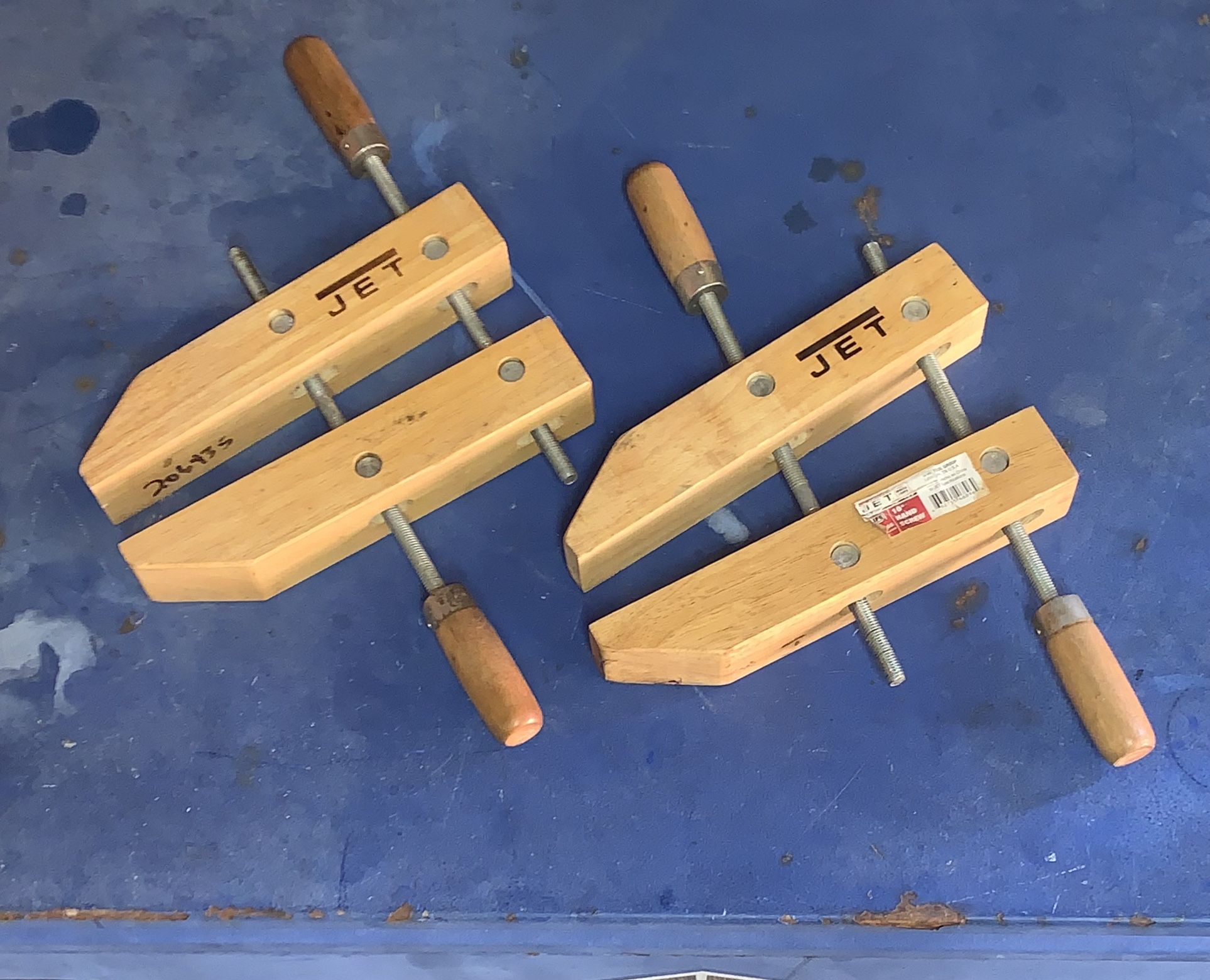 Jet 10” Adjustable Hand Screw Wood Clamping Tool Lot Of 2