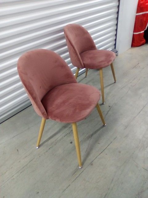 ** BLUSH COLORED VELVET DINING CHAIRS (2)** $100 FOR BOTH OBO