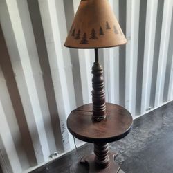 Antique solid wood table lamp - $35