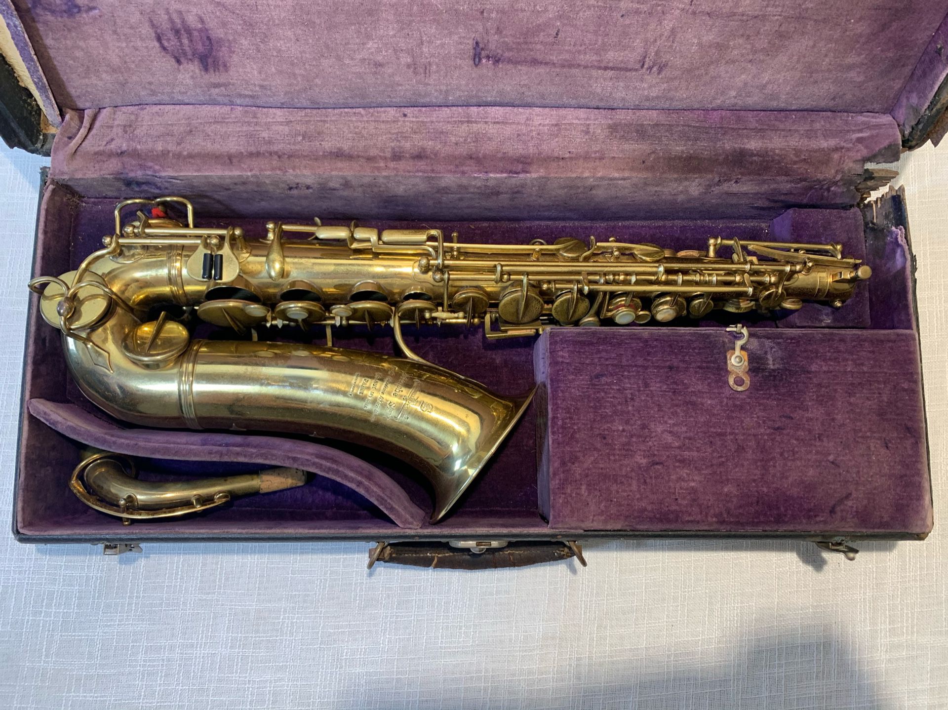 RARE Vintage Adolphe Sax Low Pitch Trill Alto Saxophone Paris 1900-1907 + Case