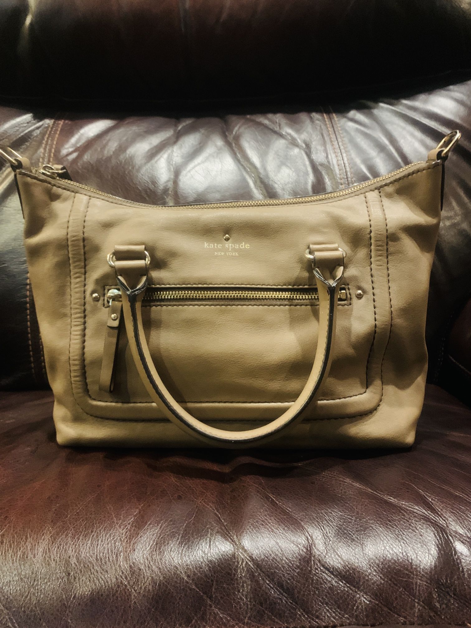 Kate Spade Tan Cream Leather Purse Handbag