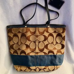 Genuine  Coach Brown Canvas Monogram Purse