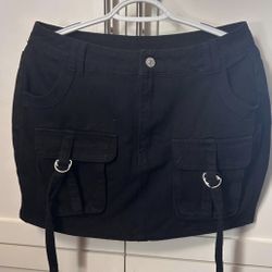 Black Jean Skirt - Size Medium