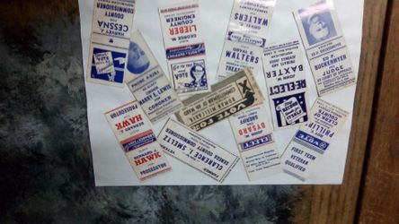 Political Advertising  Match Books 1940's