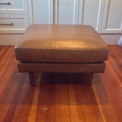 West Elm Leather Ottoman Large 