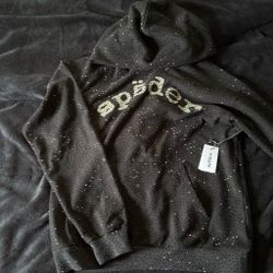 sp5der vvs hoodie black