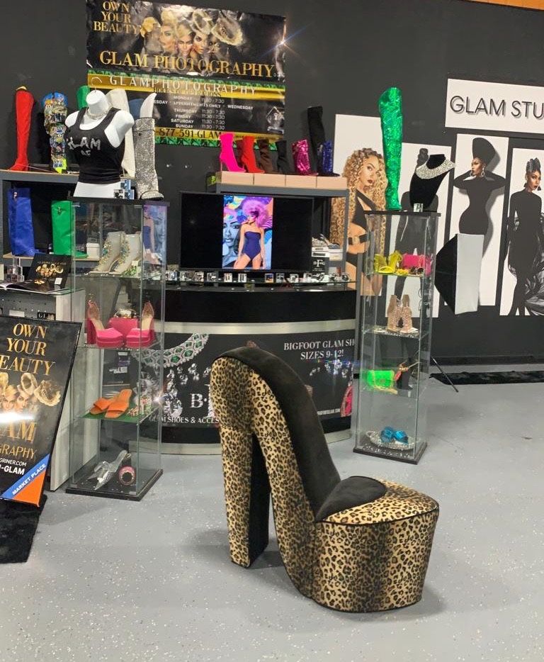 Leopard Print High Heel Chair