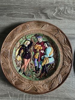 Shakespeare 'As You Like It' Decorative Relief Plate