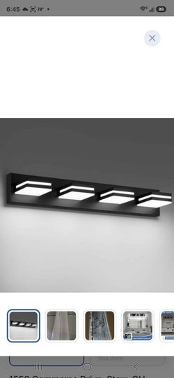 JZEKVN 4-Light Black LED Vanity Light - NEW