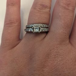 Engagement and wedding ring set