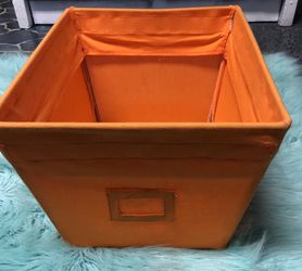 Large orange fabric bin/box