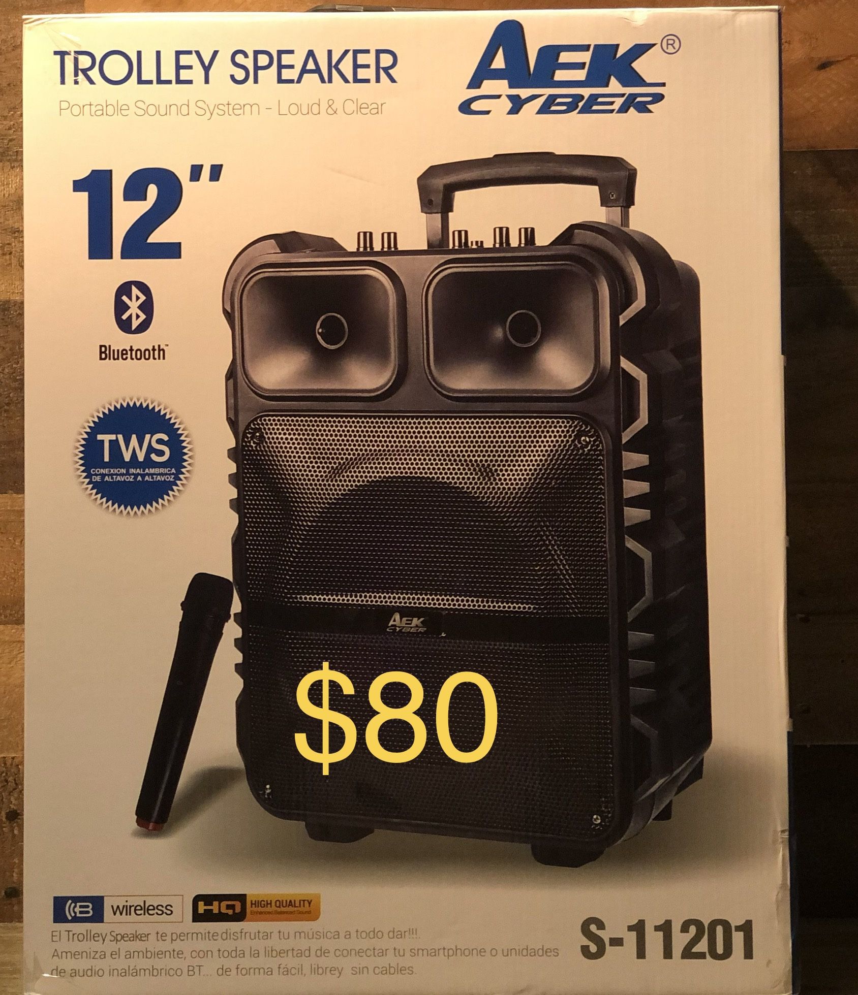 12โ Bluetooth Rechargeable Party Speaker With Microphone & LED Display Lights ๐๐ค๐ถ๐ถ๐ถ