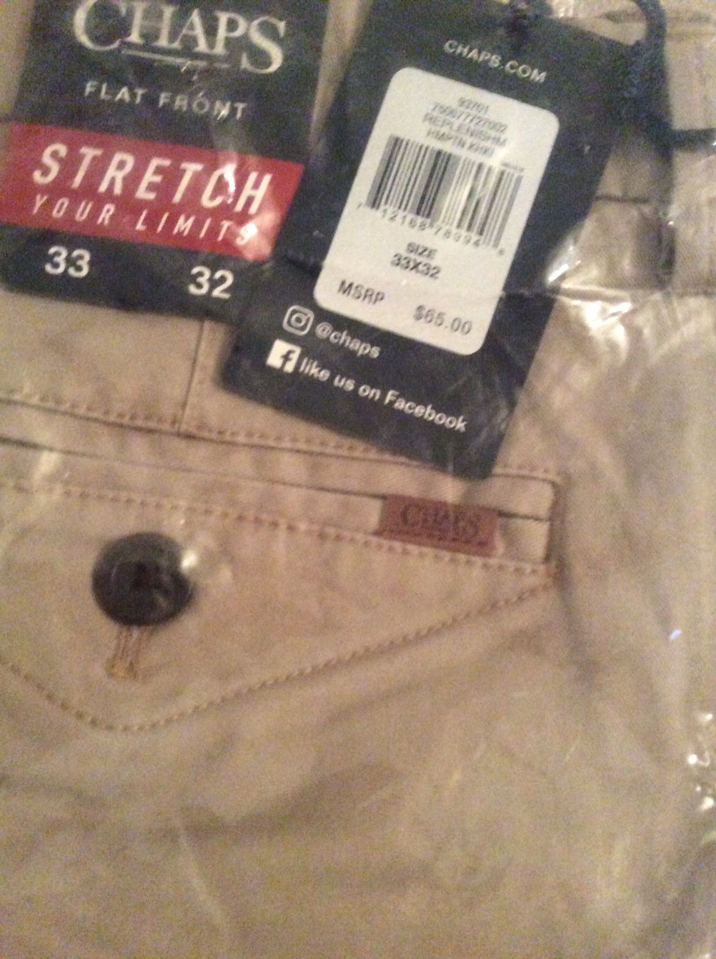 Brand new unopened Chaps flat front pants