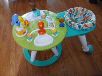 Bright Starts Around We Go 2-in-1 Baby Walker, Discovery Activity Center and Table,