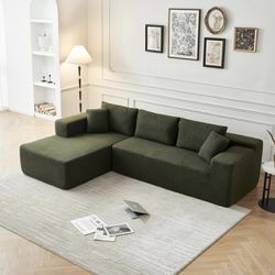 Sectional Sofa, Sherpa Fabric L Shaped Couch, 3 Seat weCorner Sofa Couch