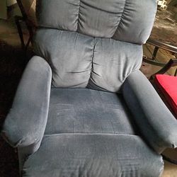 Blue Swivel Rocking Recliner Chair