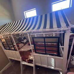 Twin Bed And 2 Brown Shelves