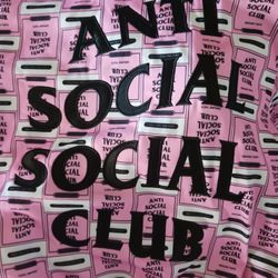 ANTI SOCIAL SOCIAL CLUB Balcony Hoodie Pink Black 2020 - Size Small